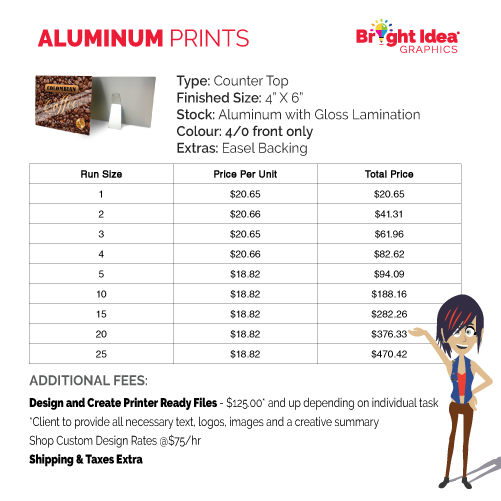 AluminumPrintproduct4x6 prices 2018