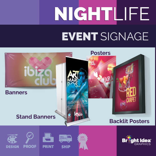 bright idea graphics nightlife tickets signs